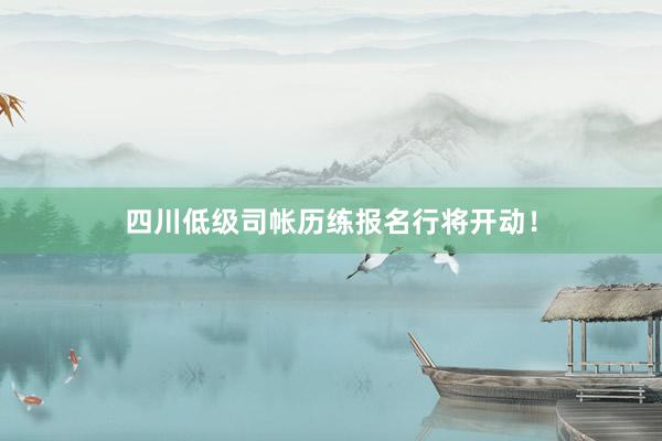 四川低级司帐历练报名行将开动！