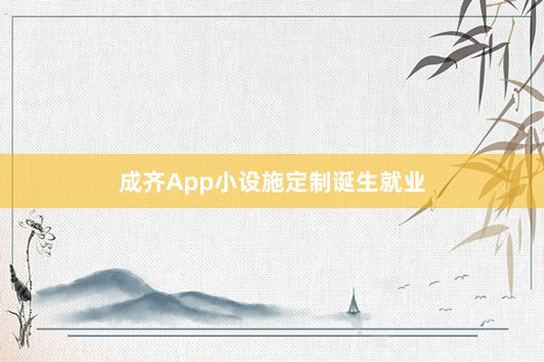 成齐App小设施定制诞生就业